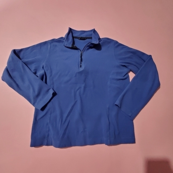 Lands' End Jackets & Blazers - Lands End Blue Fleece Quarter Zip Light Jacekt